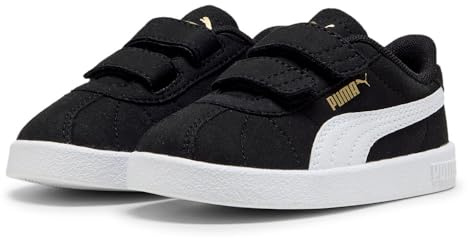 PUMA Unisex Baby Club II V INF Sneaker, Black White Gold, 20.5 EU