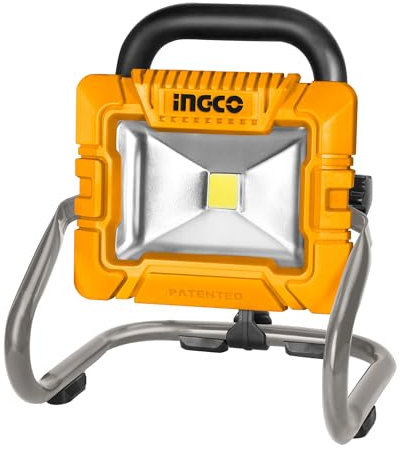 INGCO Projecteur LED Chantier Sans Fil 20W (Produit Seul) Lampe de Chantier Puissant 20V 900-1800 Lumens Tête Lumineuse Orientable à 360° CWLI2025