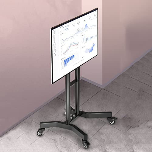 SdaryWare Supporto TV Mobile con Ruote, Carrello Porta TV per schermi da 32-65 Pollici, Supporto TV Portatile da Pavimento Regolabile in Altezza con Ruote bloccabili, Max 400x400 mm