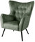 Riess Ambiente Design Sessel Amsterdam - grün Samt - Schwarze Metallbeine - Retro Stil