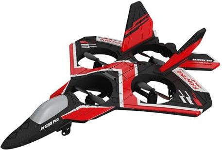 Puleuroy Ferngesteuertes Drohnen-Upgrade, Schaumstoff-Starrflügelflugzeug mit Lichtset, Höhenmodell, Kinderspielzeug, Einfach zu Bedienen – Rot