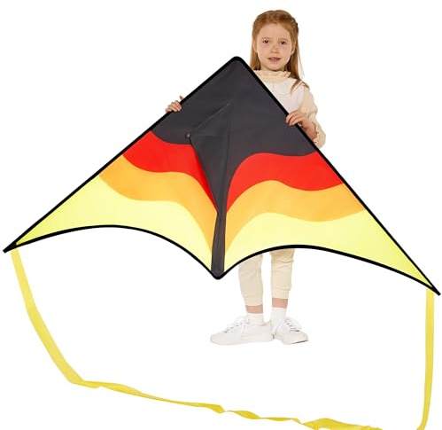 SYNCFUN Large Delta Kite Gradient For Kids and Adults,Easy To Fly Kids Kites Ages 4-8,Large Delta Beach Kite with 328 ft String & Flying Toys for Outdoor Activities & Family Trip