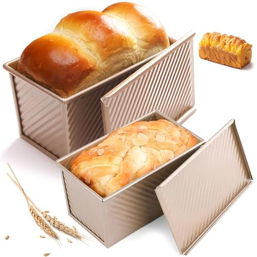 DUBUOZA Moule a Pain de Mie avec Couvercle 2 pièces Moule a Brioche Rectangulaire Moule a Brioche pour Toasts,Sandwichs,Gâteaux