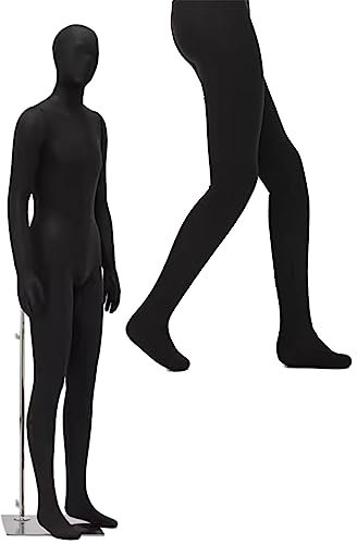 MYUYEE Männliche Schaufensterpuppe Ganzkörper flexibel ansteckbar Schaufensterpuppe Dummy mit weichen Armen und Beinen für,Schwarz - 180 cm