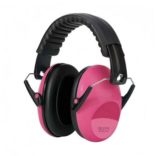 Ear Defenders Children, 26dB SNR Noise Cancelling Headphones Sound Blocking Earmuffs Autism, Adjustable Soft Kids Ear Defenders Ear Protection Earmuffs for Boys, Girls (Pink)