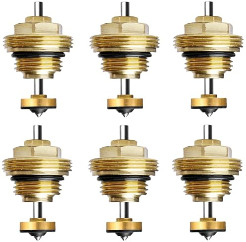 Futihana Fußbodenheizungsverteiler, 6 Stück Rücklaufstift-Ventileinsatz M30 X 1,5, Rücklaufstift-Ventileinsatz, Thermostat-Ventileinsatz