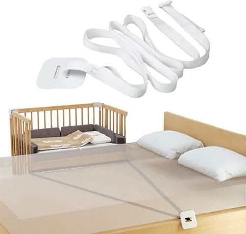 Cutiolly Babybettgurt, 8 m, fester Gurt für Babybett, verstellbarer Kinderbettverbinder, Anti-Bewegung-Gurt, Baby-Möbel-Sicherheitsgurt, verstellbare Seitenbett-Befestigungsgurte für Boxspringbetten