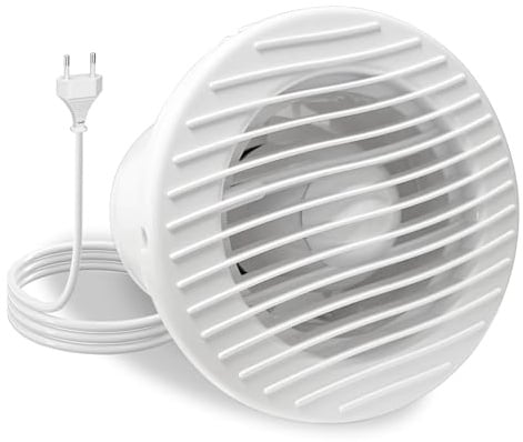 FanGoFast Ventilateur de salle de bain 100 mm puissant avec clapet anti-retour, étanche, 14 W, économe en énergie, ventilateur mural et de plafond silencieux pour salle de bain, WC, cuisine, salon