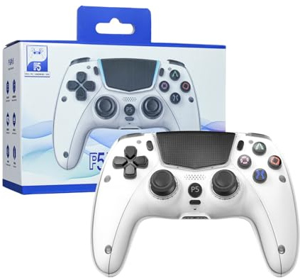 MTEZIZ Controller Wireless per PS5, Pro/Slim/PC/MAC/iOS/Android/Steam Deck | Joystick Effetto Hall per Play 5 con Doppia Vibrazione/Connessione Cuffie/Sensore a 6 assi