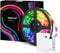 WOWLED 6.6ft (2M) RGB LED Strip Lights Powered by Battery, Multicolor Flexible Color Changing Tape Light Mood Light for TV Backlights DIY Party Home Decor
