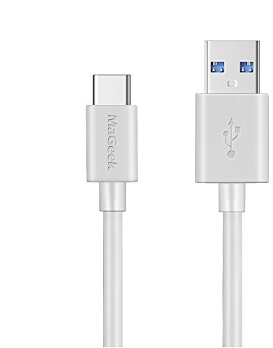 MaGeek® 1,8m Cable USB Tipo C a USB 3.0 (USB-C a USB 3.0) Extra Largo para Samsung Galaxy S8, S8+, MacBook, Nintendo Switch, Sony XZ, LG V20 G5 G6, HTC 10 y más (Blanco)