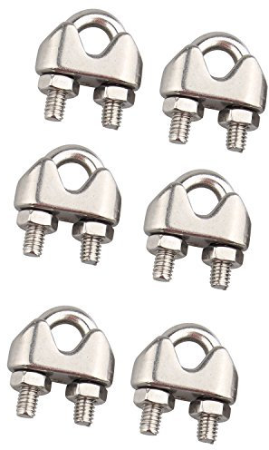 Futheda 6 pcs en acier inoxydable 304 Saddle Clamp Clip de câble pour 4 mm câble métallique
