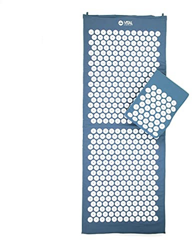 Bodhi VITAL Akupressurmatten-Set XL | Massagematte & Kissen inkl. Tasche | Fakirmatte zur Selbstmassage | Entspannungsmatte gegen Nacken und Rückenschmerzen | Nadelkissen für zu Hause | blau