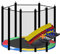 walexo Trampolin Randabdeckung + Sicherheitsnetz für 8 Stangensysteme (427 cm Ø, Bunt/Schwarz)