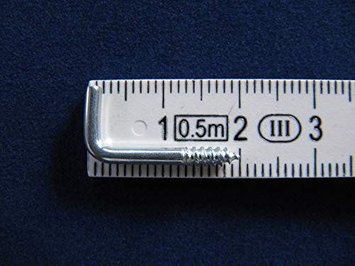 generisch 25 Stk. Schraubhaken gerade 20mm, Bilderhaken, Gardinenhaken, L-Haken, Winkelhaken