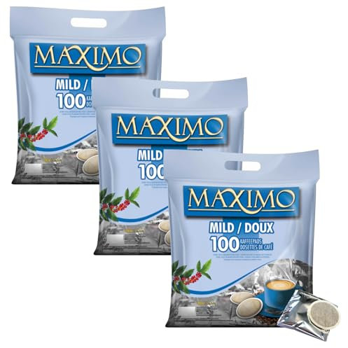 MAXIMO Doux | 3x100 Dosettes de café compatibles SENSEO® | Emballage individuel pour une meilleure conservation et une hygiène irréprochable