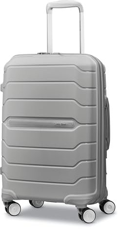Samsonite Freeform 28-inch Large Luggage with Dual 360° Spinner Wheels - Checked Suitcase - TSA Lock, Airline-Approved - Lightweight Durable Polypropylene Expandable Hardshell - Light Grey