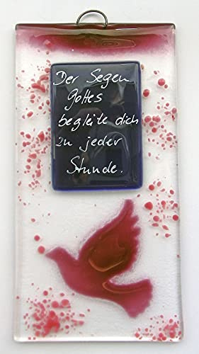 Glasplatte Paloma - Bandeja de cristal (15 x 8 cm), color fucsia