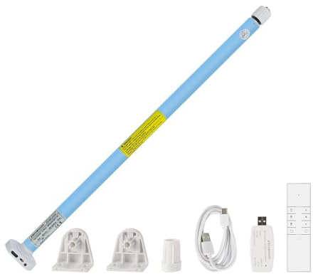 zemismart Tuya WiFi Rechargeable Roller Shade,Electric Tubular Blinds Motor for 28mm Tube SmartLife Shutter Engine,Echo Voice Control,Timer,Tuya APP Remote Control(Motor with R1)