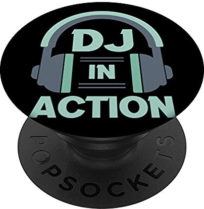 DJ In Action Deejay Party Musik Rock Bass Kopfhörer Sound PopSockets mit austauschbarem PopGrip