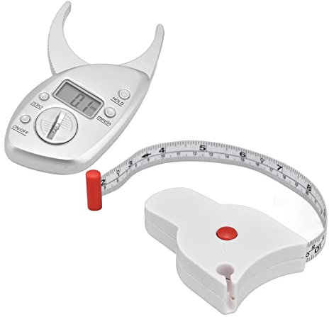 Hilitand Digital Fat Caliper Körpermaßband ABS Handheld BMI Körperfettmessgerät Zum Abnehmen und Nähen Schneider