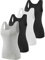 Ymmchy Tank Tops für Damen Unterhemd Stretch Workout Tops 4-er Pack Black/White/Black/Gray XXL