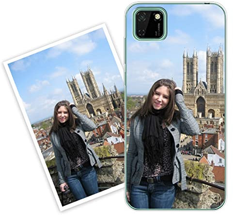 Sunrive Personalisierte Hülle kompatibel mit Huawei Y5p 2020 Silikon,Transparent Handyhülle Benutzerdefiniert Weicher Etui mit Eigenem Foto Bild Text Individuelle