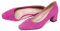 Lutalica W Zapatos clásicos para mujer punta redonda cerrada de gamuza 6 cm cómodos zapatos básicos con tacón bajo, fucsia, 39 EU