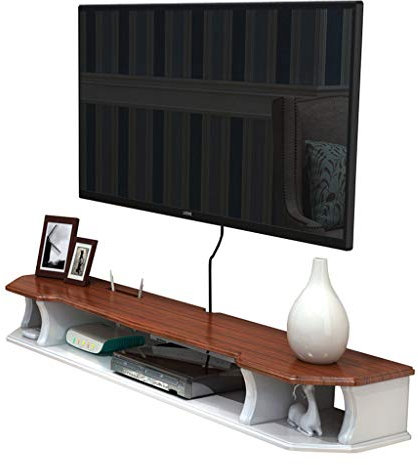 KAXGU Wandmontage Tv Schrank Wandregal Schwebendes Regal Tv Hintergrund Wandregal Tv Stand Tv Konsole Multimedia Equipment Lagerregal/Brown/110Cm