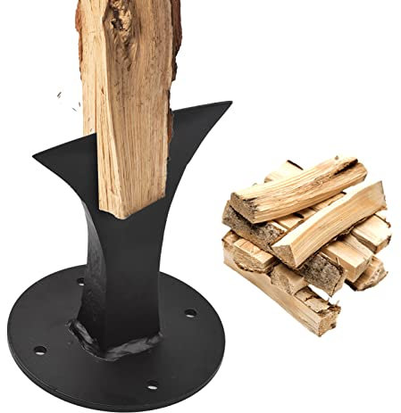 Wood Splitter, Geevorks Firewood Kindling Splitter Heavy Duty Log Wood Splitter Tool, Black, 4.33 x 5.31inch