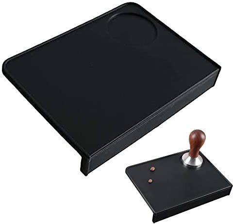 FLOTRUTE caffè Tamper Mat Silicone Espresso Tamping Mat con Angolo Bordo Supporto Pad Stazione Tamp, Tappetino in Silicone per Portafilter Barista tamponare(20.5 * 15CM)