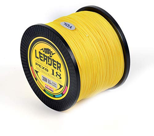 Amur Leopard Geflochtene Angelschnur 8-Fach 500m PE Super Starke Geflochtene Schnüre für Roadrunner Meeresangelschnur, Gelb, 0.8#/0.14mm/8.20kg