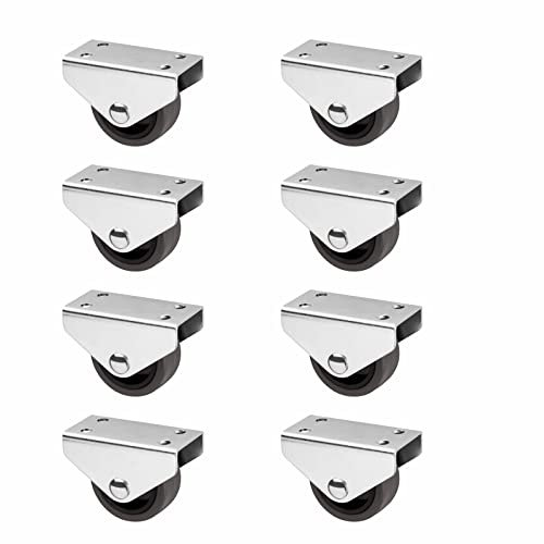 SOTECH Set di 8 Ruote per box PASSAU (Ø 40 mm, per montaggio sottostruttura, grigio scuro) Ruota fissa Ideale per box letto e cassettiere
