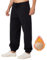 ineepor Jogginghose Herren Baumwolle Thermo Dicke Breite Jogginghosen Baggy Warme Sherpa Gefütterte Weit Gym Sporthosen Winter Track Pants mit reißverschluss Taschen