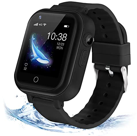 jianyana 4G Smartwatch Kinder Smart Watch mit Telefon und GPS, SOS, Musik-Player, Taschenrechner, Geburtstag Weihnachten Geschenke für 3-14 Jahre Jungen Mädchen (Schwarz)