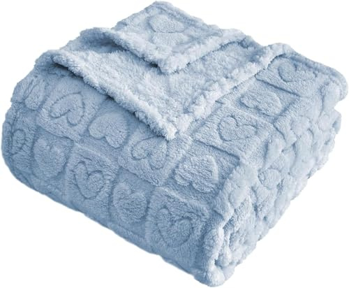 FY FIBER HOUSE Gestrickte Überwurfdecken mit Herz kariert, weiche, warme Decken für Liebhaber, Mutter, Vater, Freunde, Geschenke, waschbar, leicht, Flauschige Decke für Couch, Sofa, Bett, alle