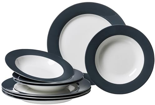 Tafelservice Doppio, 8-teilig, Anthrazit