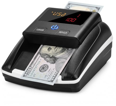 Sunydog Mini contatore di denaro portatile Rilevatore di banconote false Rilevamento automatico di denaro UV MG IR Immagine Qualità della carta per EURO Adatto per Negozi Ristoranti Hotel