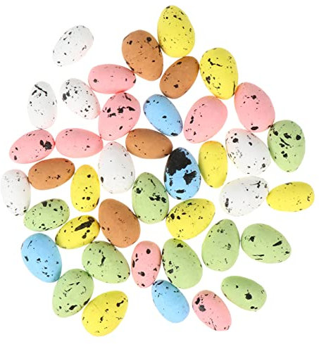 UPKOCH 40St Ostereier gefälschte Schaumeier gefleckte Eier künstliches Osterei Ostereibaum Osterei hängen Ostern deko Ornament nachgeahmte Eier Gastgeschenke der Vogel schmücken Spielzeug