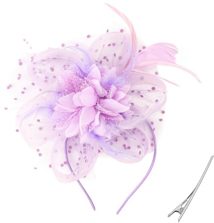 AQOKKA Women Fascinators Hats Flower Fascinators with Headband and Clip Tea Party Headwear for Women and Girls