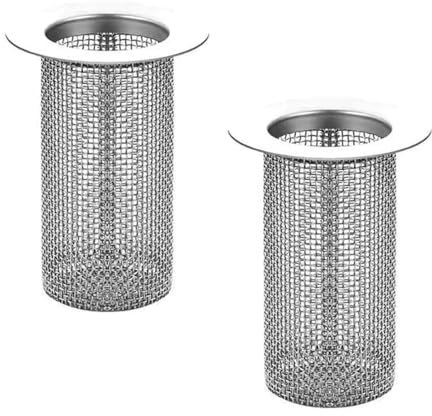 TopHomer 2Pcs Bathtub Shower Drain Hair Catchers, Stainless Steel Hair Strainer Shower Drain Cover Filter for Kitchen Bathroom Sink Waste (80mm)