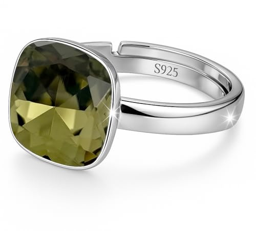 925 Sterling Silber 44 farben Ringe für Damen Verstellbarer mit Marken Kristalle - Glänzend Cubic Zirkonia Ring Fingerring Kommt in Schmuck Geschenk Box