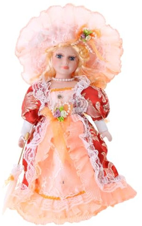 TingHaoO Sammlerpuppe, viktorianische Porzellanpuppe, elegante Keramikpuppe, weibliche Puppe, zarte, realistische Puppe, Schreibtischdekoration, Mittelstücke