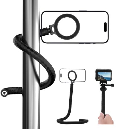 BRDRC Magnetic Gooseneck Flexible Mount for Phone, Phone Clamp Holder Tripod Stand Neck Holder Selfie Stick Pole Action Camera Accessroies