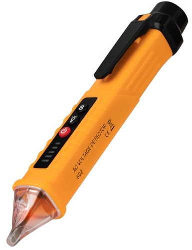 ULTRICS Voltage Tester, 12V-1000V Non-Contact AC Voltage Detector Pen, Adjustable Sensitivity Electric Tester with LED Flashlight, Live/Null Wire Judgment and Breakpoint Finder (Orange)