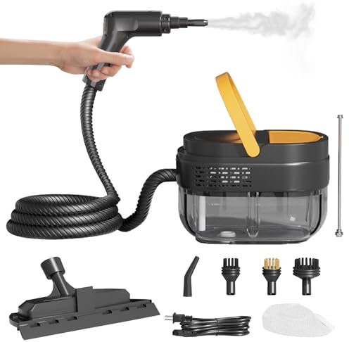Pulitore a Vapore Portatile, 2500W Pulitore Vapore Casa con Serbatoio Dell'acqua da 1600 ml, 3 Velocità Regolabili, Macchina per Pulizia a Vapore per Piastrelle, Auto, Cucina e Bagno