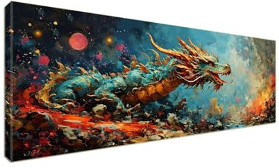 Diamant Painting Bilder, Diamond Painting Drachentiere Diamond Art Painting Set, Diamond Painting XXL Basteln Erwachsene, Stickerei Kreuzstich Diamant Kunst Malerei, Room Decor Wohnwand 250x100cm S975