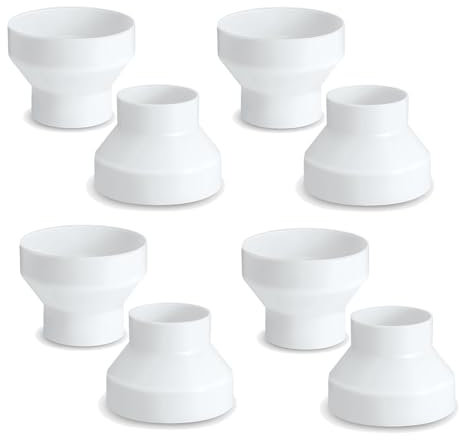 CENMEN 8 StüCk 6 Bis 4 Kanalreduzierer-ErhöHungs-ABS-Luftkanaladapter, Kanalventilator- oder TrocknerentlüFtungsadapter, Rohrverbinder,