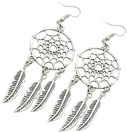 BESTYASH Dream Catcher Earrings Women Dangle Ear Pendants Lightweight Alloy Bohemian Jewelry for Casual and Festival Wear