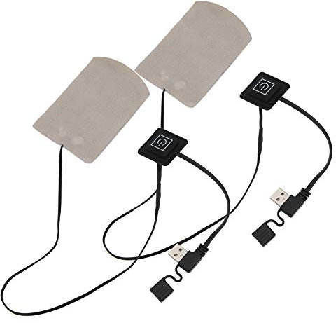 Pilipane Beheizte Einlegesohle, 77-122℉ 2 Stück Heizkissen Composite Fibre Electric Socks Heater Film USB Keep Warm für Winter Outdoor Sports Fishing Camping Heizung Socken Sohlen